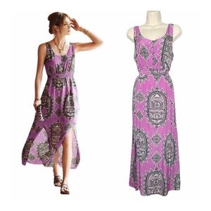Maeve Maxi Dress - Purple with Black Medallions